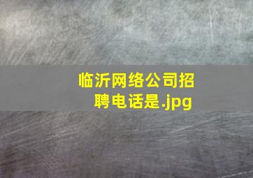 临沂网络公司招聘电话是