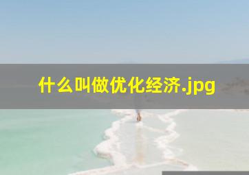 什么叫做优化经济