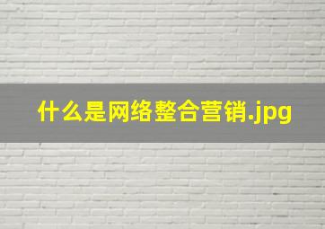 什么是网络整合营销