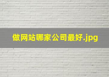 做网站哪家公司最好
