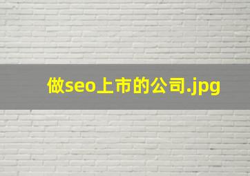做seo上市的公司