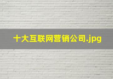 十大互联网营销公司
