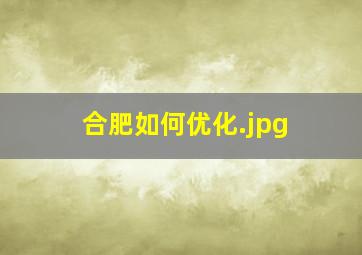 合肥如何优化