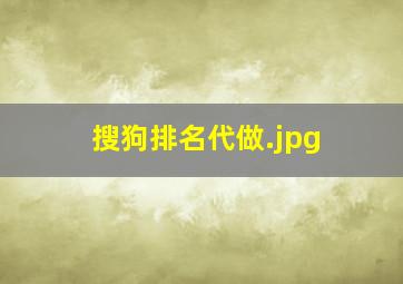 搜狗排名代做