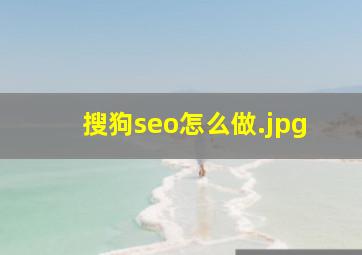 搜狗seo怎么做
