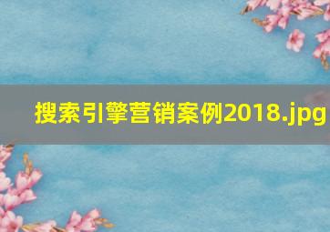 搜索引擎营销案例2018