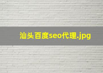 汕头百度seo代理