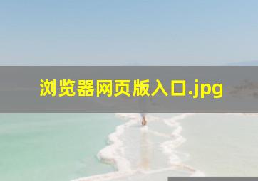 浏览器网页版入口