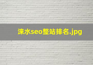 涞水seo整站排名