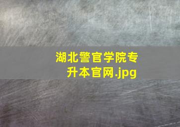 湖北警官学院专升本官网