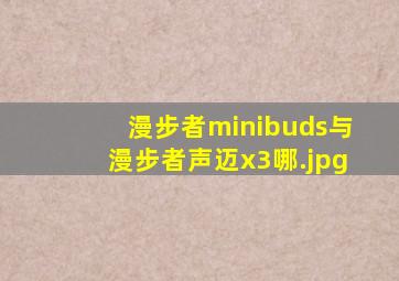 漫步者minibuds与漫步者声迈x3哪