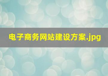 电子商务网站建设方案