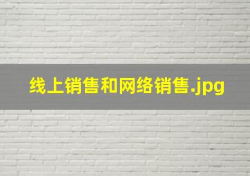 线上销售和网络销售