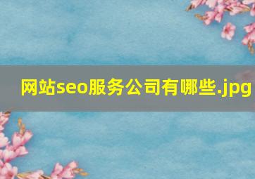 网站seo服务公司有哪些