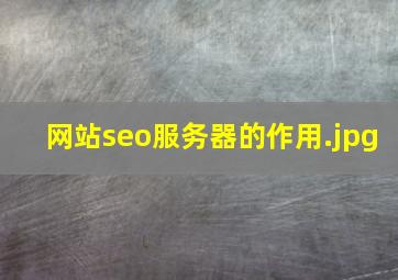 网站seo服务器的作用