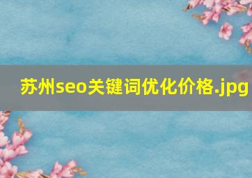 苏州seo关键词优化价格