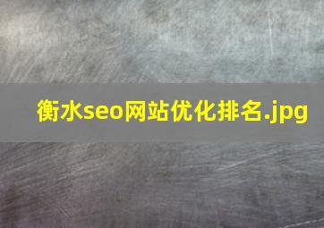 衡水seo网站优化排名