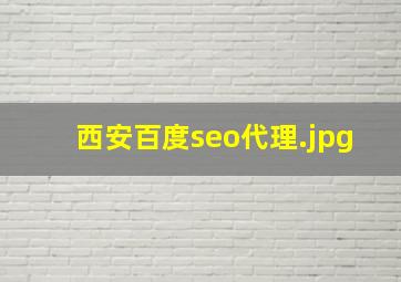 西安百度seo代理