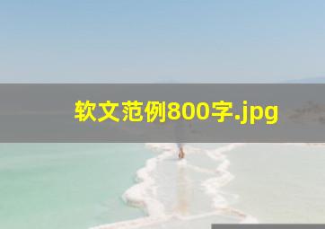 软文范例800字