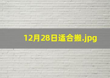 12月28日适合搬