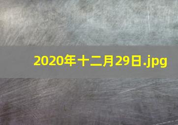 2020年十二月29日
