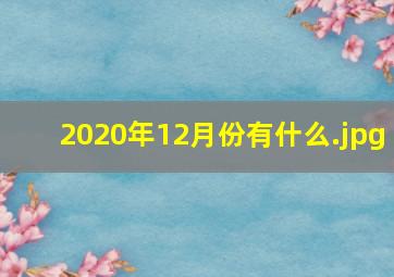 2020年12月份有什么