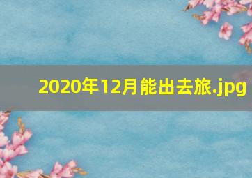 2020年12月能出去旅