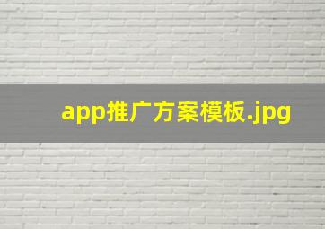 app推广方案模板