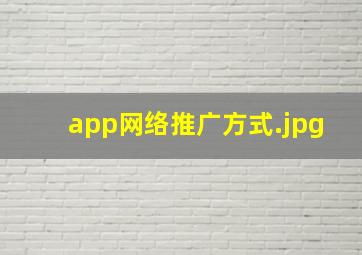 app网络推广方式