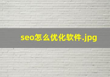 seo怎么优化软件