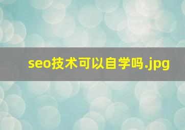seo技术可以自学吗