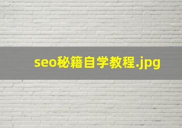 seo秘籍自学教程