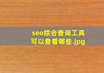 seo综合查询工具可以查看哪些
