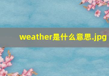 weather是什么意思